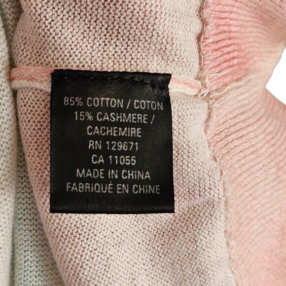 360 Cashmere Long Sleeve Pastel Pink Blue Palm Tree Crewneck Sweater Sz S - Picture 8 of 11